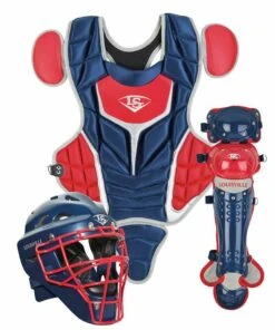 Louisville Slugger Womens Intermediate Series 5 Fastpitch Catchers Set Navy Scarlet