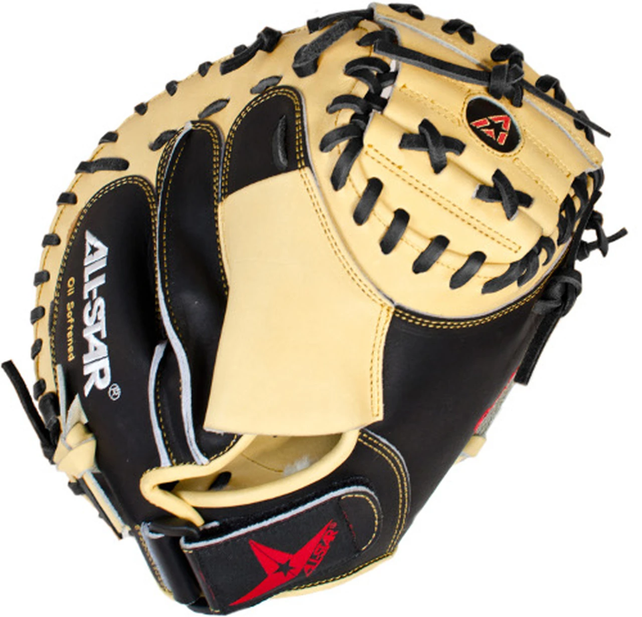All-Star CM3100SBT Catchers Mitt Black/Tan 33.5 inch (Right Handed Throw) 1 All-Star CM3100SBT Catchers Mitt Black/Tan 33.5 inch (Right Handed Throw)