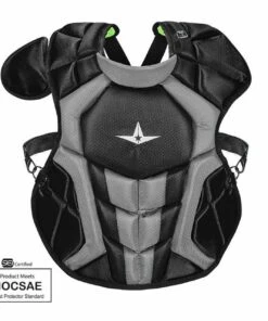 All-Star S7 Axis Chest Protector 12-16 - 15.5 Black Grey NOCSAE