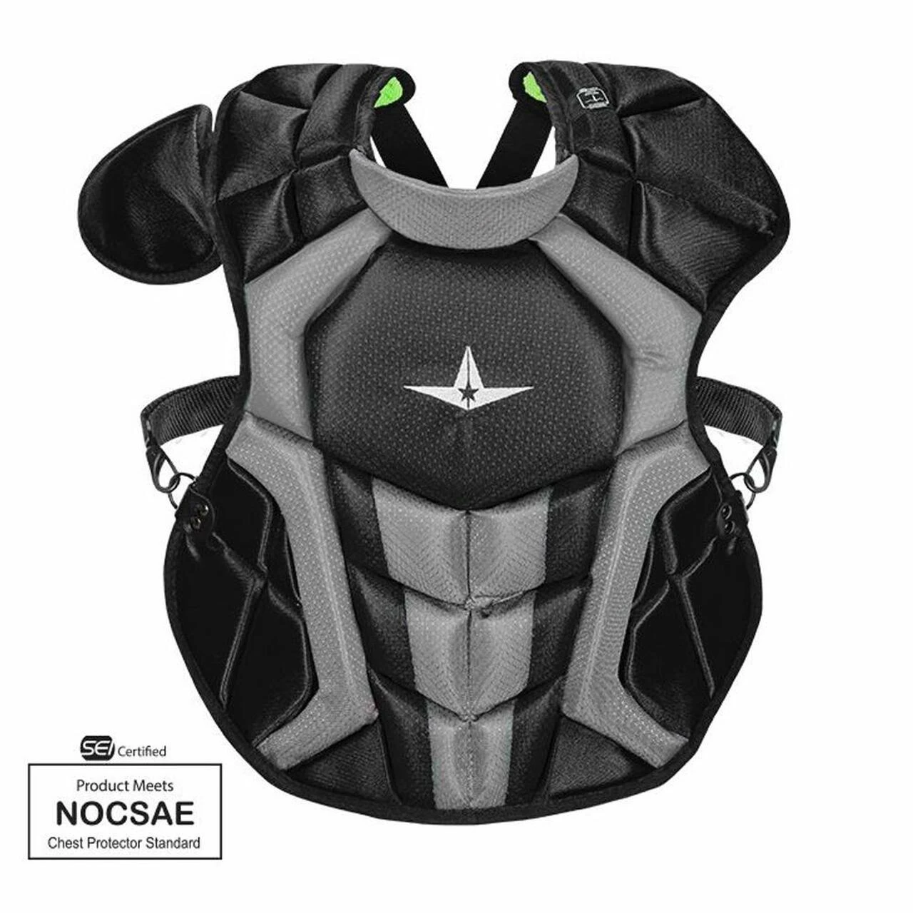 All-Star S7 Axis Chest Protector 12-16 - 15.5 Black Grey NOCSAE 1 All-Star S7 Axis Chest Protector 12-16 - 15.5 Black Grey NOCSAE