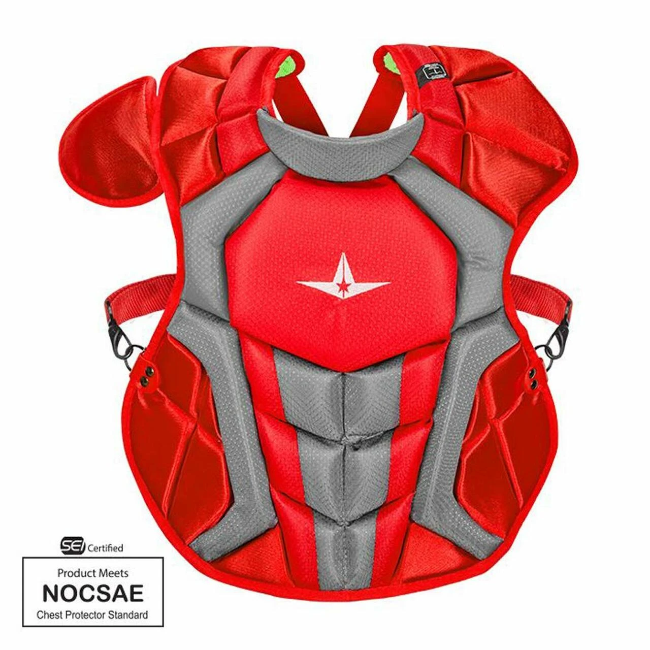 All-Star S7 Axis Chest Protector 12-16 - 15.5 Red Grey NOCSAE 1 All-Star S7 Axis Chest Protector 12-16 - 15.5 Red Grey NOCSAE