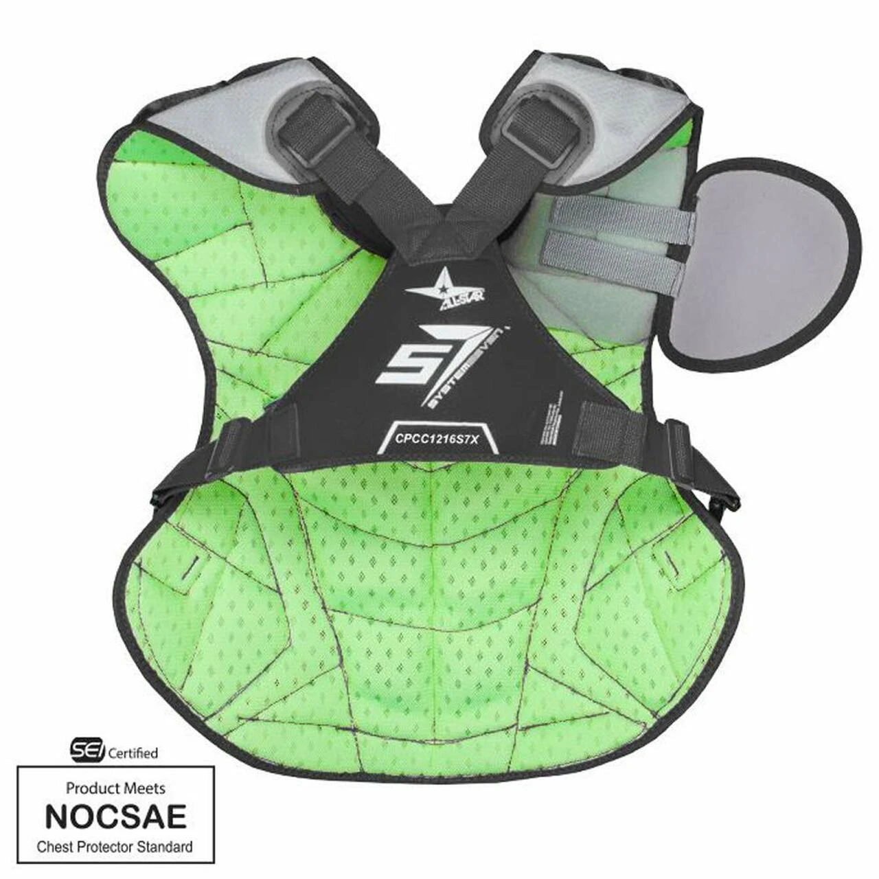 All-Star S7 Axis Chest Protector 12-16 - 15.5 Black Grey NOCSAE 2 All-Star S7 Axis Chest Protector 12-16 - 15.5 Black Grey NOCSAE - Image 2