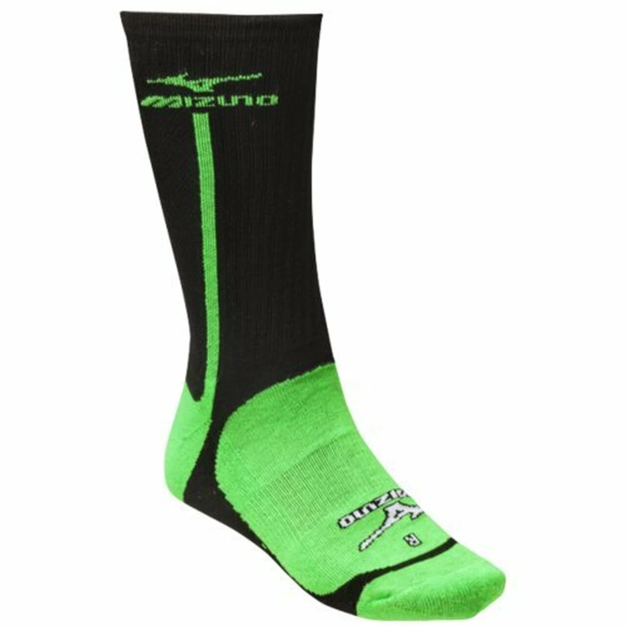 Mizuno Performance Highlighter Crew Sock (Black/Electric Green, Large) 3 Mizuno Performance Highlighter Crew Sock (Black/Electric Green, Large) - Image 3