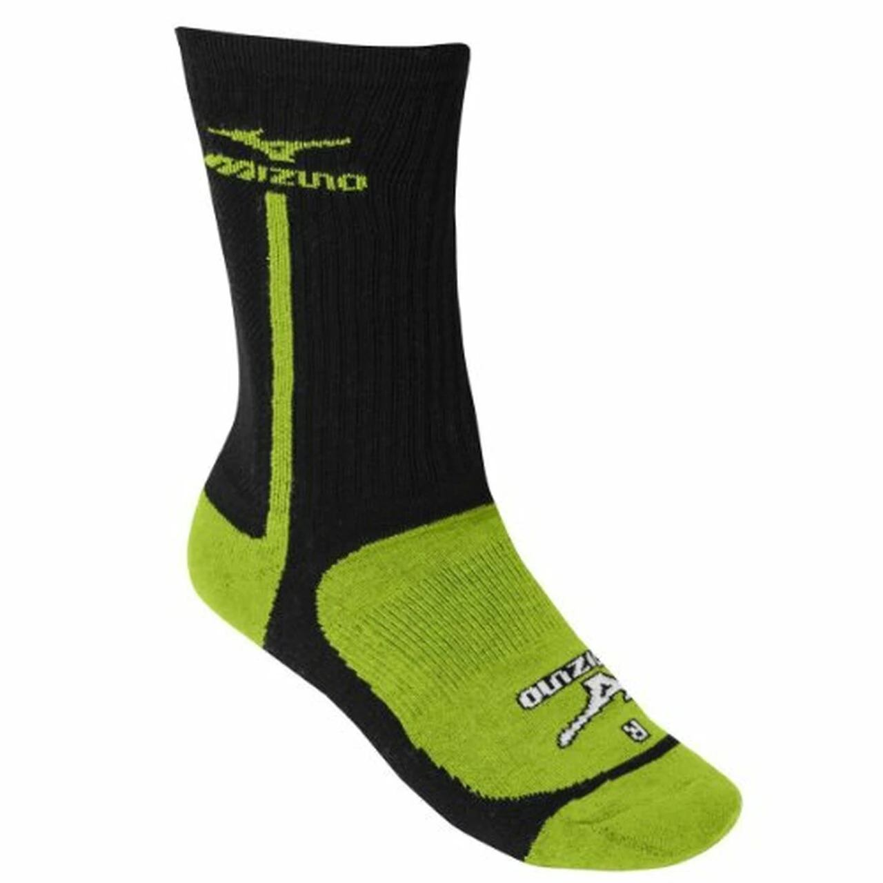 Mizuno Performance Highlighter Crew Sock (Black/Lemon, Large) 3 Mizuno Performance Highlighter Crew Sock (Black/Lemon, Large) - Image 3