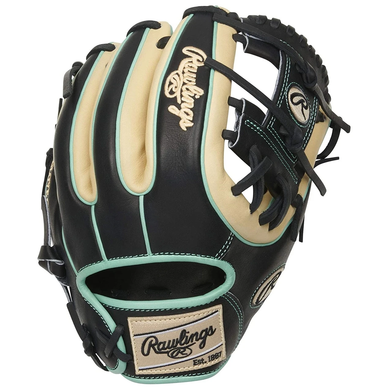 Rawlings Heart of The Hide Black Camel Mint R2G Baseball Glove Pro I Web 11.5 inch Right Hand Throw 1 Rawlings Heart of The Hide Black Camel Mint R2G Baseball Glove Pro I Web 11.5 inch Right Hand Throw