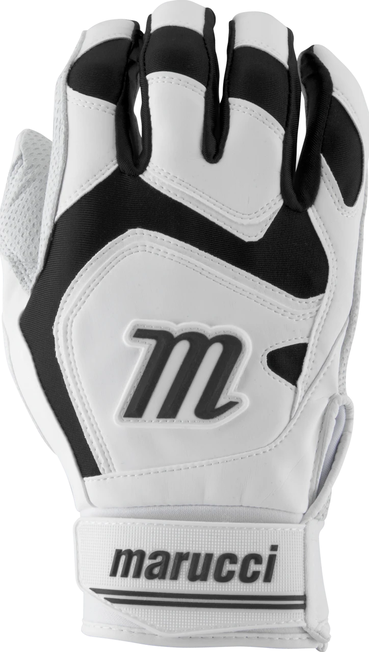 Marucci Signature Batting Gloves MBGSGN2 1 Pair White Black Adult X Large 1 Marucci Signature Batting Gloves MBGSGN2 1 Pair White Black Adult X Large